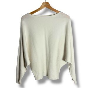 Makarthy Cashmere/Wool Blend Dolman Ivory Knit Sweater